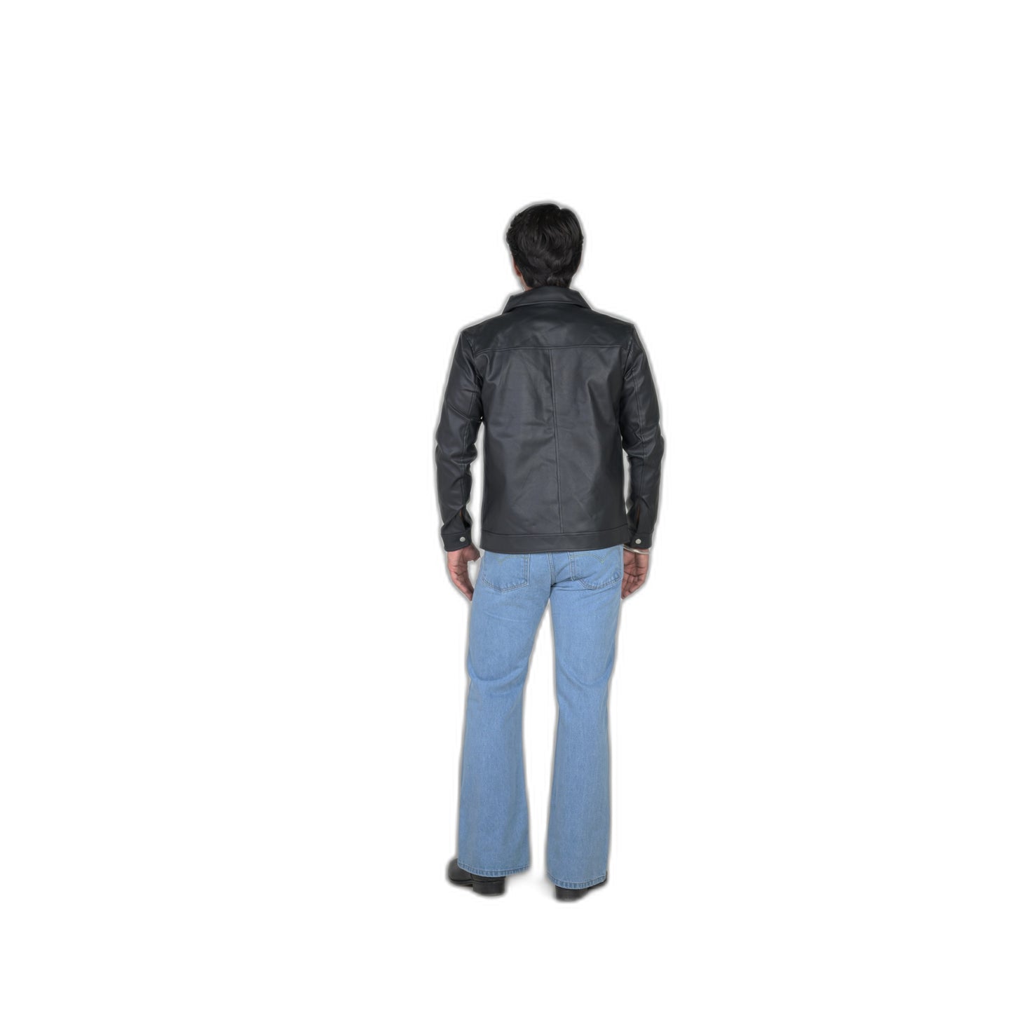 Chrome button Leather Jacket